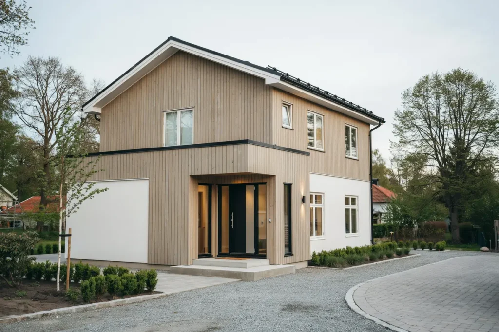 tillbyggnad av entr och hall i villa i vagnh rad