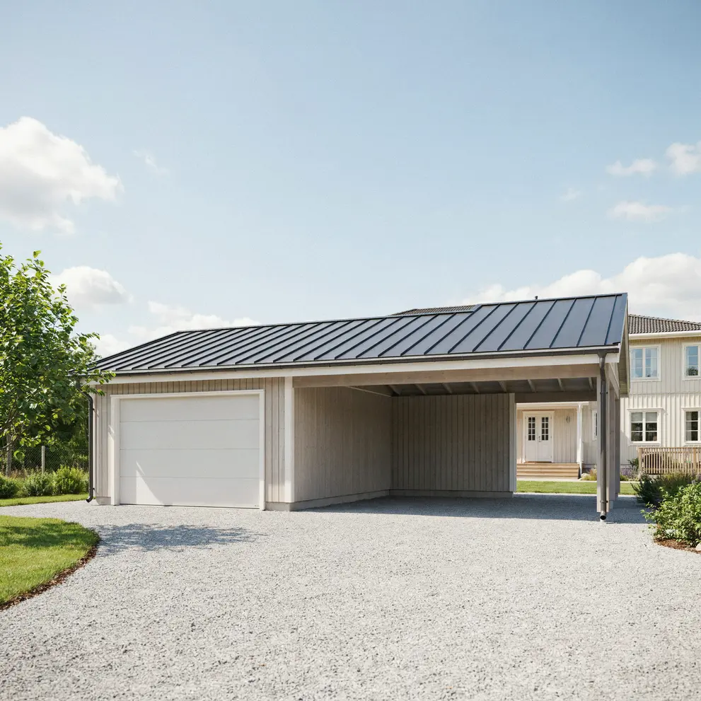 bygga carport garage trosa sormland